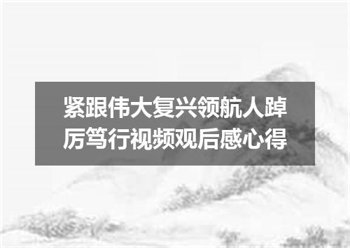 紧跟伟大复兴领航人踔厉笃行视频观后感心得