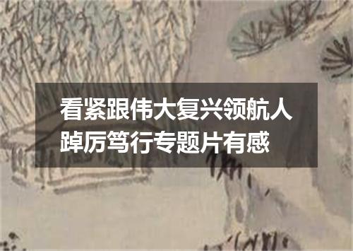 看紧跟伟大复兴领航人踔厉笃行专题片有感