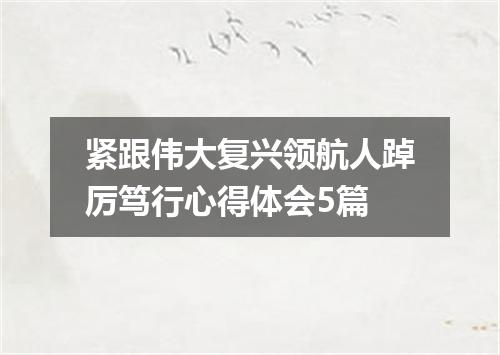 紧跟伟大复兴领航人踔厉笃行心得体会5篇