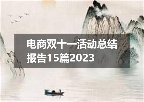 电商双十一活动总结报告15篇2023
