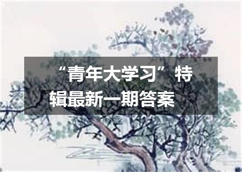 “青年大学习”特辑最新一期答案