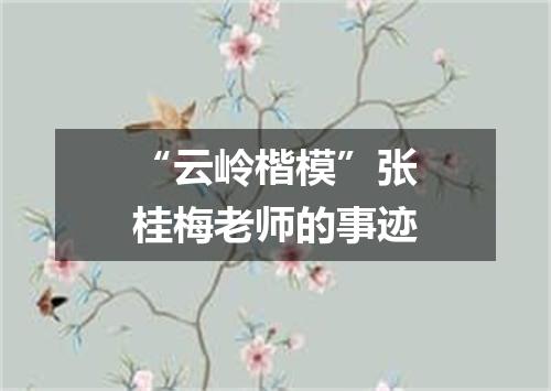 “云岭楷模”张桂梅老师的事迹