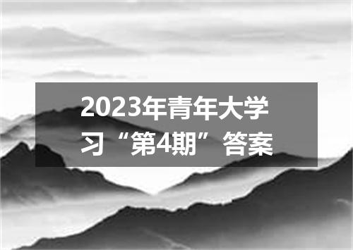 2023年青年大学习“第4期”答案