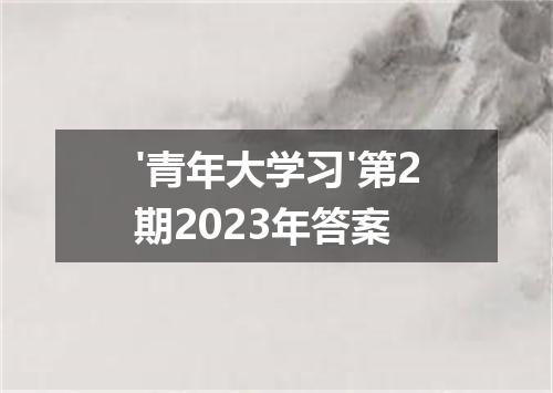 '青年大学习'第2期2023年答案