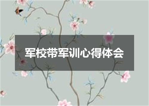 军校带军训心得体会
