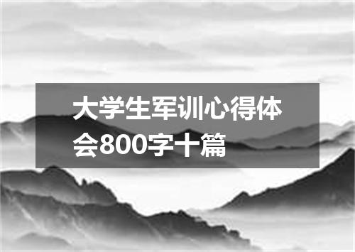 大学生军训心得体会800字十篇