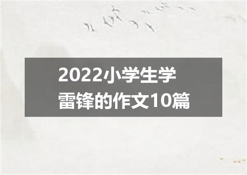 2022小学生学雷锋的作文10篇