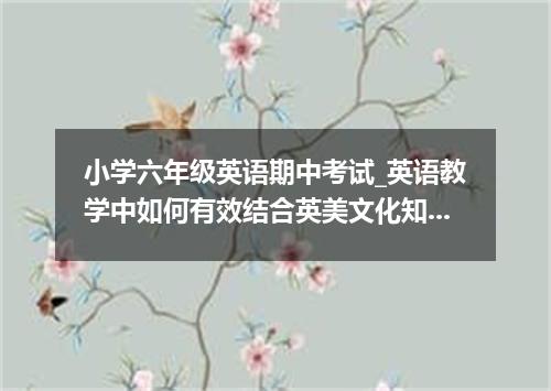 小学六年级英语期中考试_英语教学中如何有效结合英美文化知识