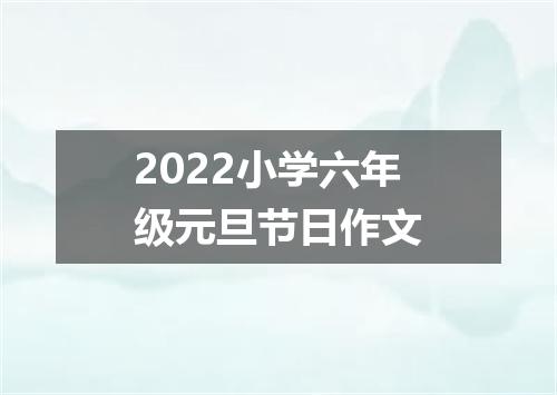 2022小学六年级元旦节日作文