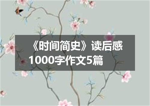 《时间简史》读后感1000字作文5篇