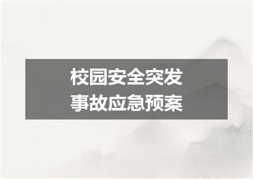 校园安全突发事故应急预案