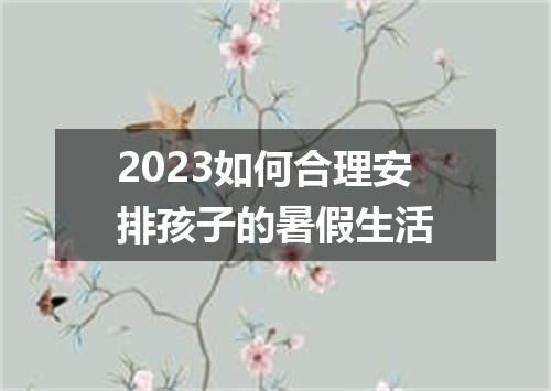 2023如何合理安排孩子的暑假生活