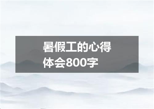 暑假工的心得体会800字