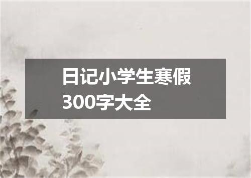 日记小学生寒假300字大全