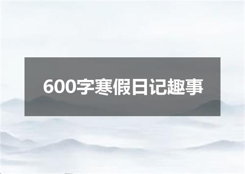 600字寒假日记趣事