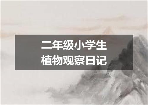 二年级小学生植物观察日记