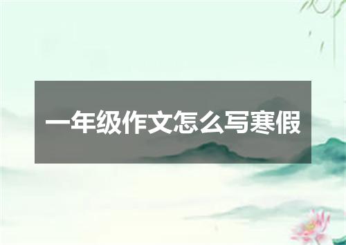 一年级作文怎么写寒假