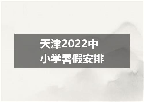 天津2022中小学暑假安排