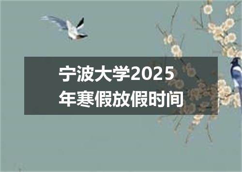 宁波大学2025年寒假放假时间