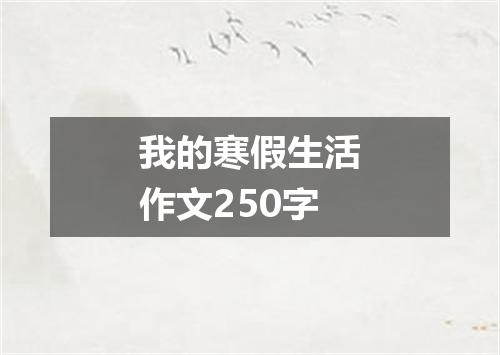我的寒假生活作文250字