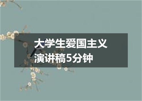 大学生爱国主义演讲稿5分钟