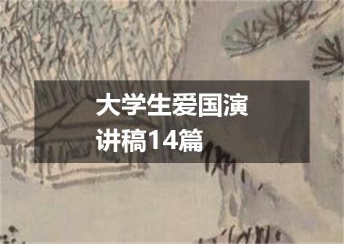 大学生爱国演讲稿14篇