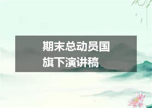 期末总动员国旗下演讲稿