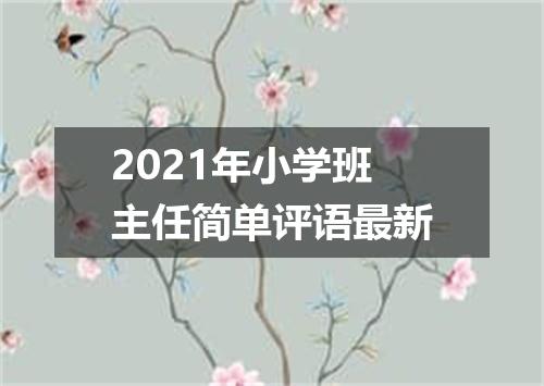 2021年小学班主任简单评语最新