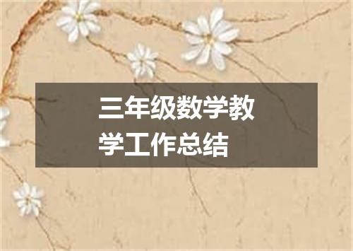 三年级数学教学工作总结
