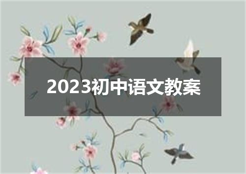 2023初中语文教案
