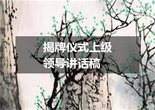 揭牌仪式上级领导讲话稿