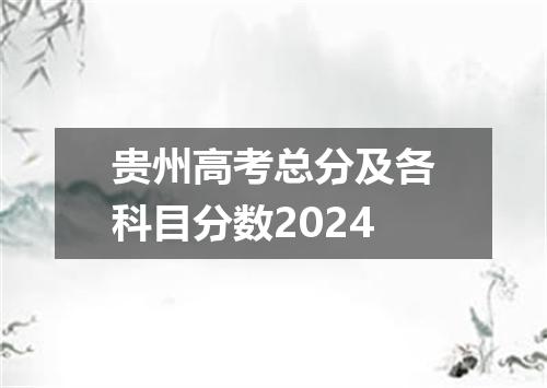 贵州高考总分及各科目分数2024