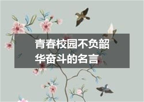 青春校园不负韶华奋斗的名言
