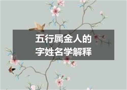 五行属金人的字姓名学解释
