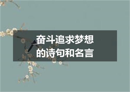 奋斗追求梦想的诗句和名言