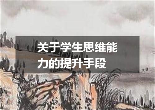 关于学生思维能力的提升手段