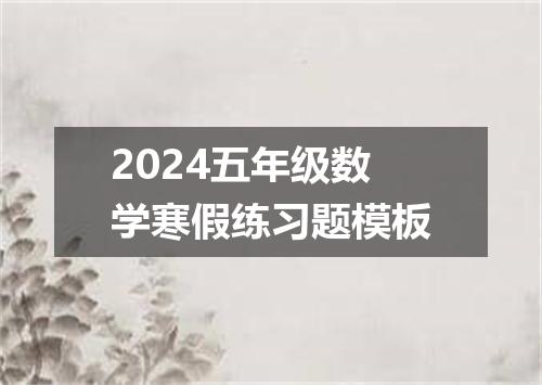 2024五年级数学寒假练习题模板