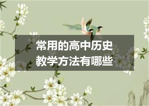 常用的高中历史教学方法有哪些