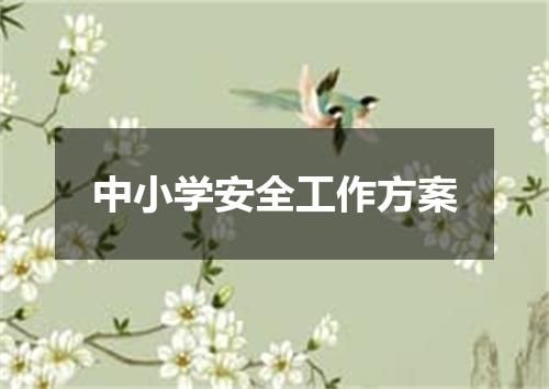 中小学安全工作方案