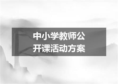 中小学教师公开课活动方案