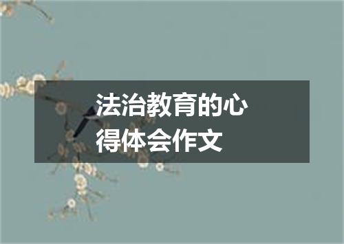 法治教育的心得体会作文
