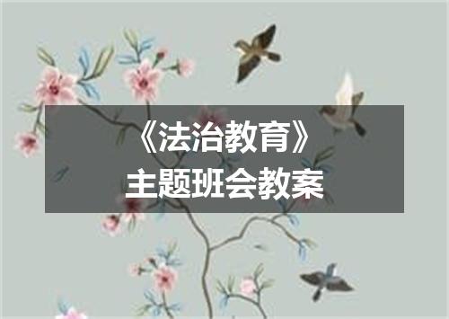 《法治教育》主题班会教案