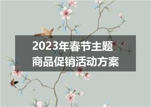 2023年春节主题商品促销活动方案
