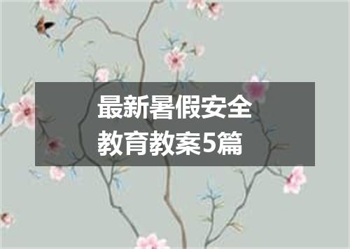 最新暑假安全教育教案5篇