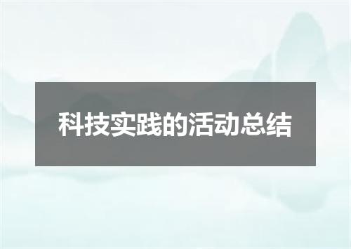 科技实践的活动总结