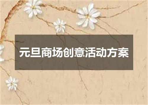 元旦商场创意活动方案