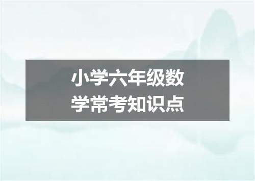 小学六年级数学常考知识点