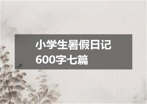 小学生暑假日记600字七篇