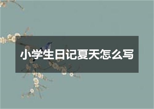 小学生日记夏天怎么写