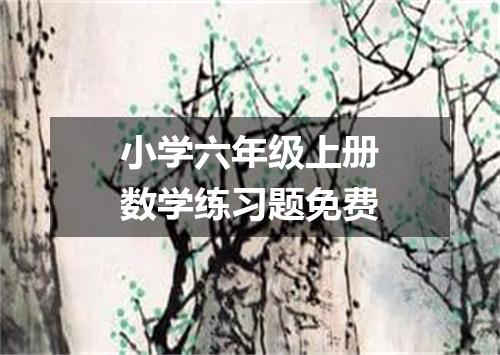 小学六年级上册数学练习题免费
